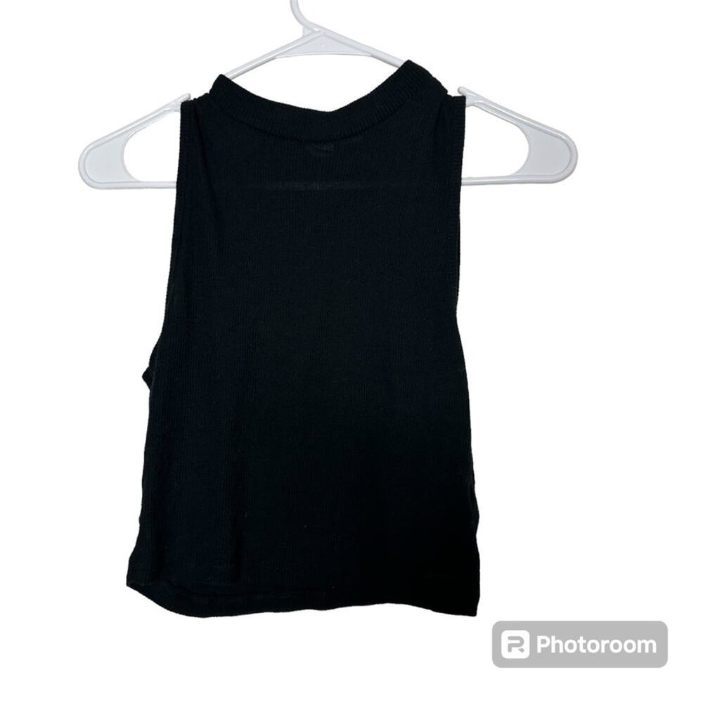 Roxy Black Ribbed Stretchy Crop Tank Top‎ Small